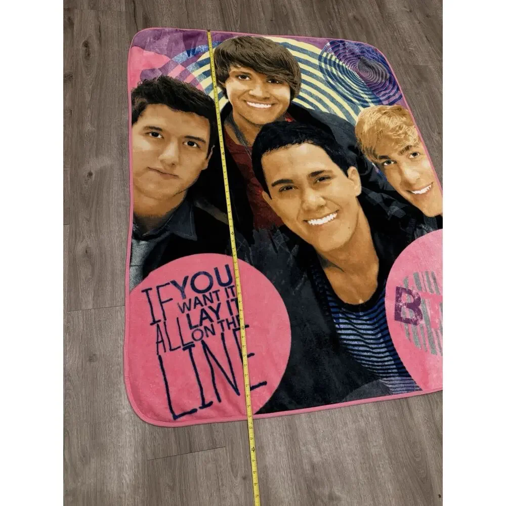 Big Time Rush Blanket 2011 Nickelodeon BTR Pink Fleece Throw 58x43 Vintage